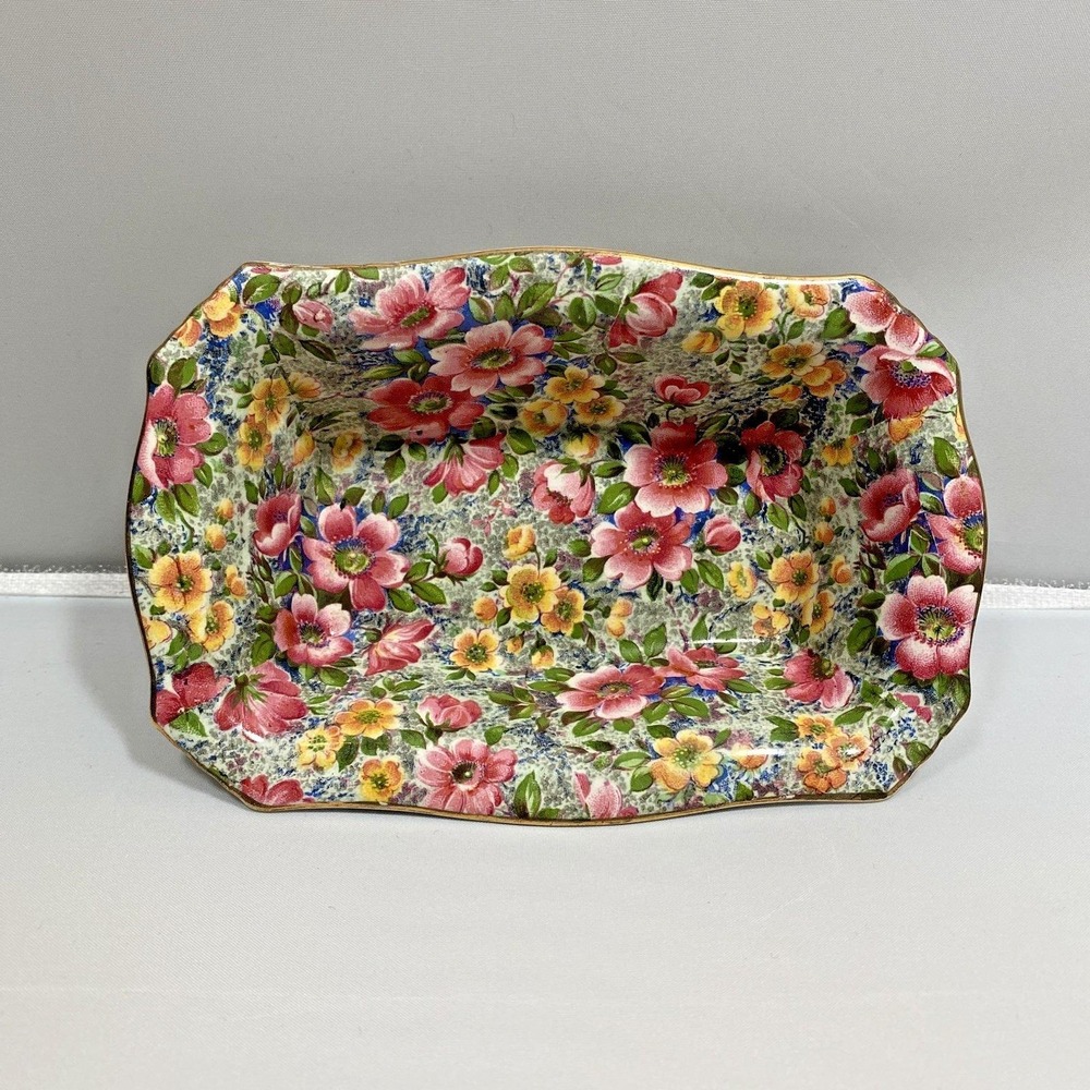 Vintage BCM Lord Nelson Ware Chinz Candy Trinket Soap Nut Dish Briar Rose ENG